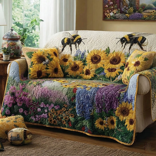 Bee Meadow Quilted Sofa Cover NCU0DK11893