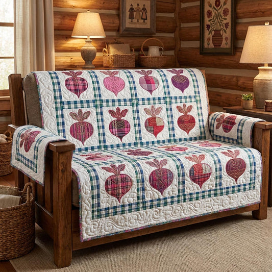 Beet Harvest Quilted Sofa Cover NCU0DV9324