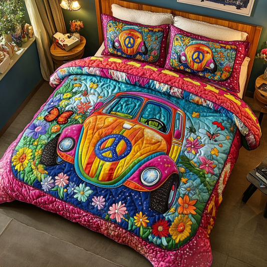 Beetle Adventure 3-Piece Quilted Bedding Set NCU0DK7895
