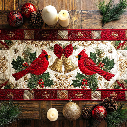 Bells Of Crimson Dawn Quilted Table Runner NCU0TV260