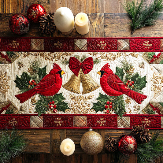 Bells Of Crimson Dawn Quilted Table Runner NCU0TV260