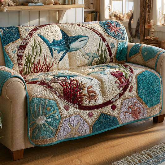 Beneath the Reef Quilted Sofa Cover NCU0PT11975
