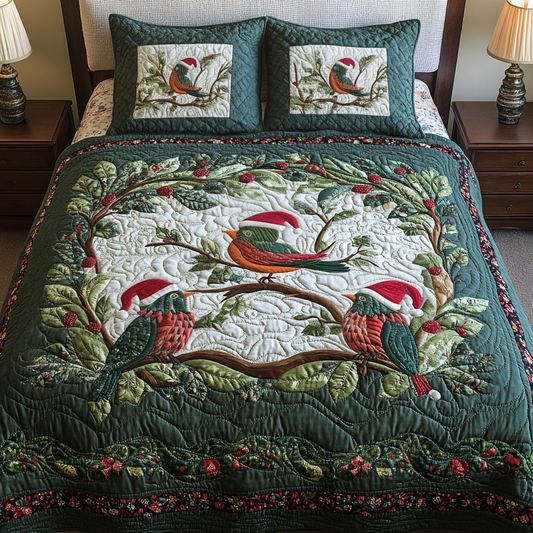 Berry Bliss 3-Piece Quilted Bedding Set NCU0VH1124