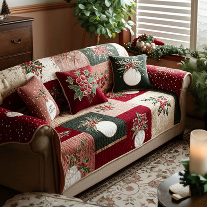 Berry Blossom Patch Quilted Sofa Cover NCU0PT10587