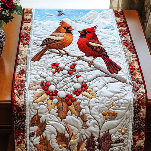 Berry Cardinals Quilted Table Runner NCU0NT2958