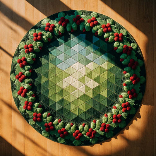 Berry Garland Quilted Round Mat NCU0XD581