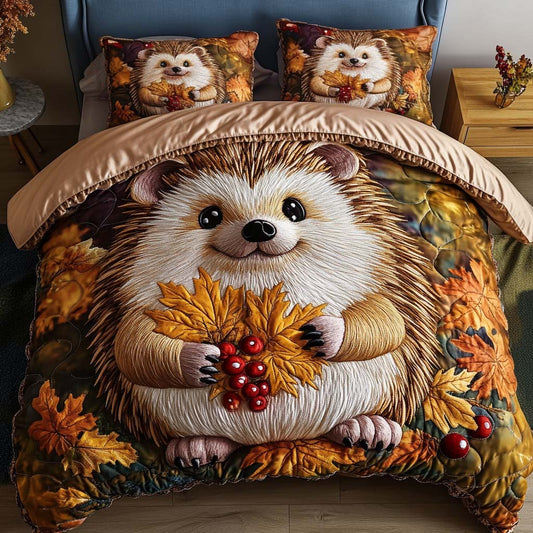 Berry Hedgehog 3-Piece Quilted Bedding Set NCU0NT8647