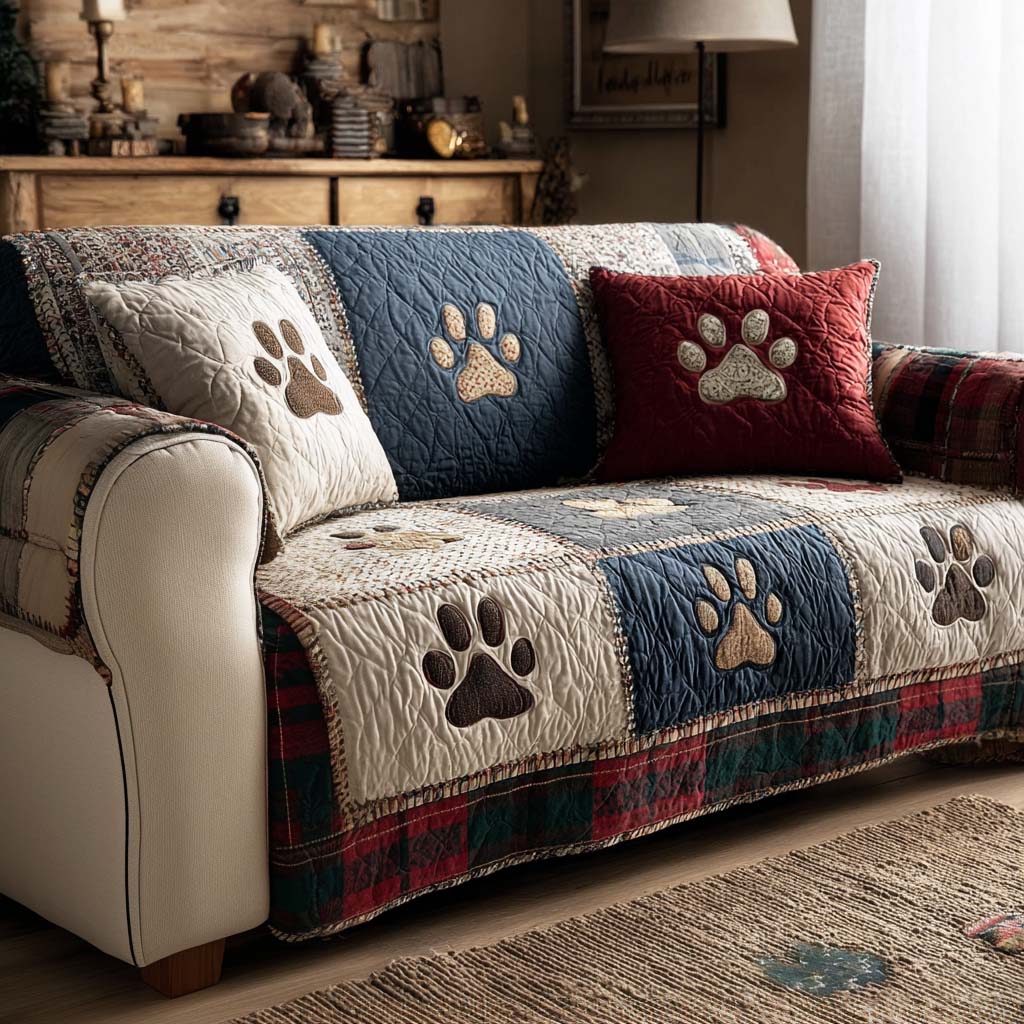 Best Friend Paws Quilted Sofa Cover NCU0NT11186