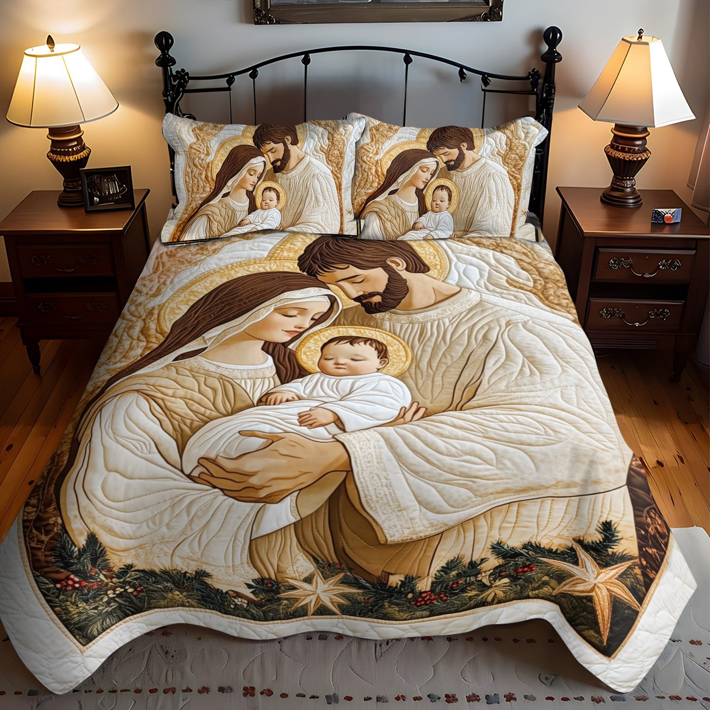 Bethlehem Blessing 3-Piece Quilted Bedding Set NCU0VL749