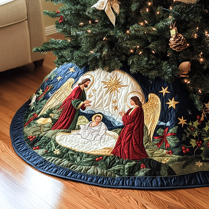 Bethlehem Blessing Christmas Quilted Tree Skirt NCU0VH304