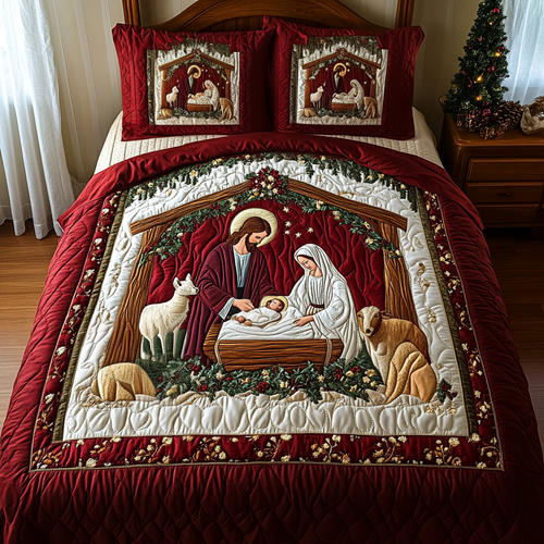 Bethlehem Comfort 3-Piece Quilted Bedding Set NCU0VH844
