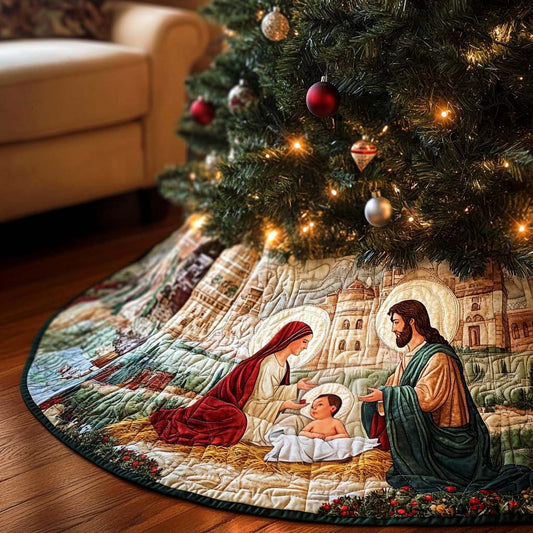Bethlehem Eve Christmas Quilted Tree Skirt NCU0NT1441