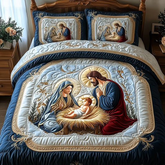 Bethlehem Light 3-Piece Quilted Bedding Set NCU0DV1804