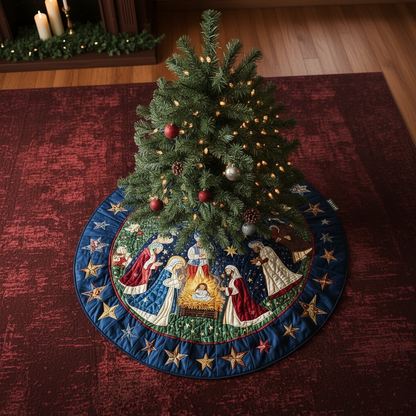 Bethlehem Peace Christmas Quilted Tree Skirt NCU0DK1363