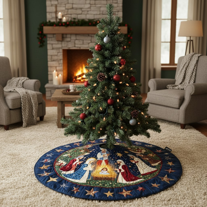 Bethlehem Peace Christmas Quilted Tree Skirt NCU0DK1363