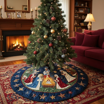 Bethlehem Peace Christmas Quilted Tree Skirt NCU0DK1363