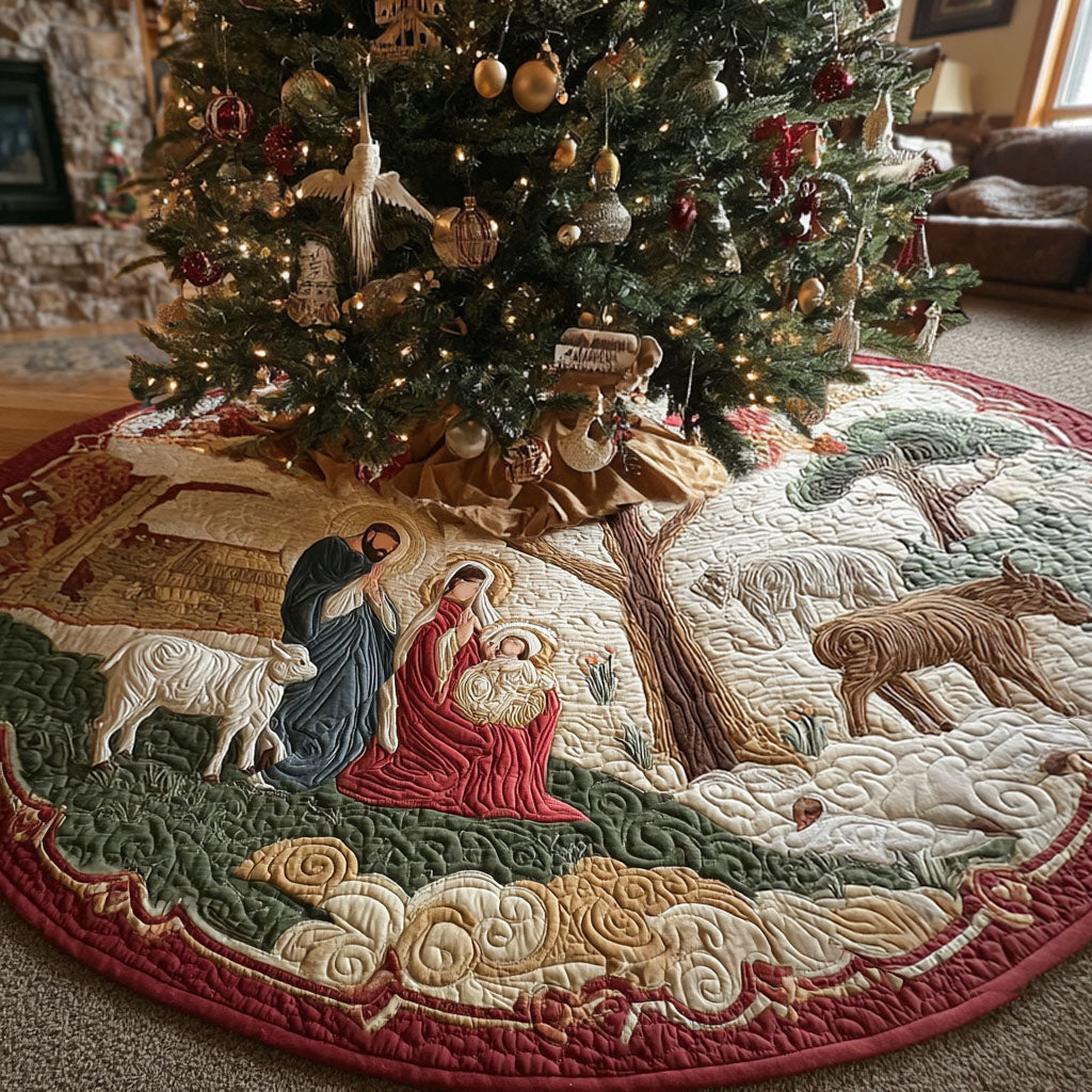 Bethlehem Star Path Christmas Quilted Tree Skirt NCU0PT10604