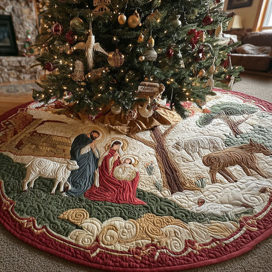 Bethlehem Star Path Christmas Quilted Tree Skirt NCU0PT10604