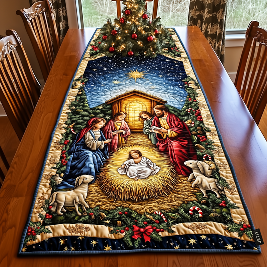 Bethlehem Star Quilted Table Runner NCU0DK1334