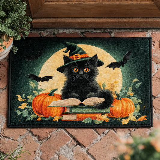 Bewitching Cat Halloween Doormat NCU0HH493