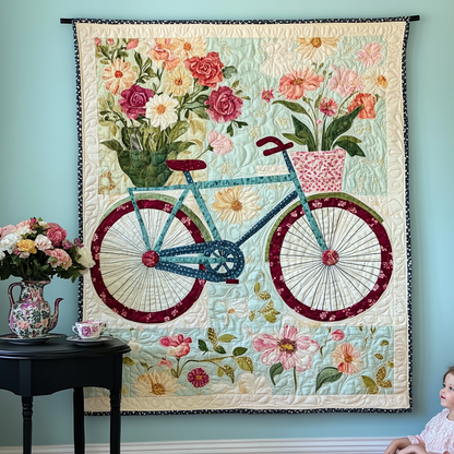 Bicycle of Blooms Art Quilt Hanging NCU0TL1018