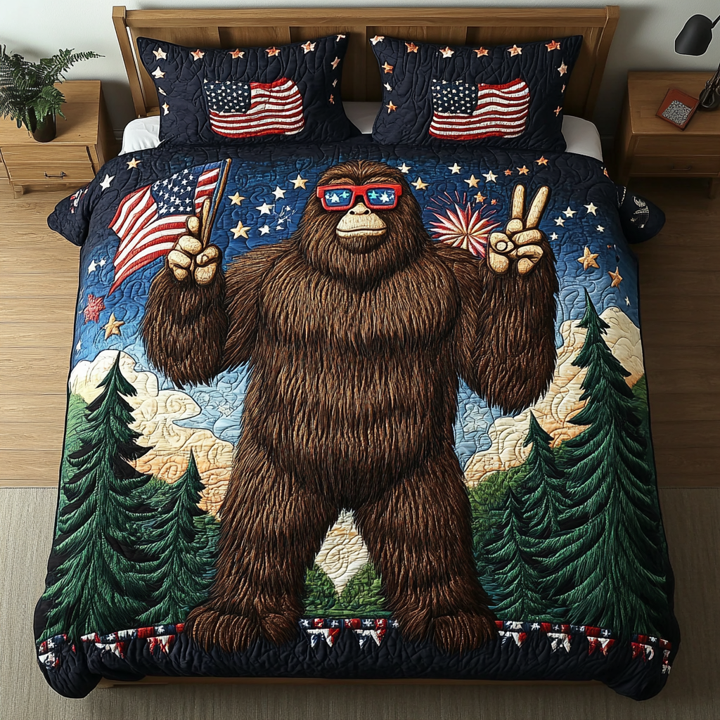 BigFoot Proud 3-Piece Quilted Bedding Set NCU0DK8478