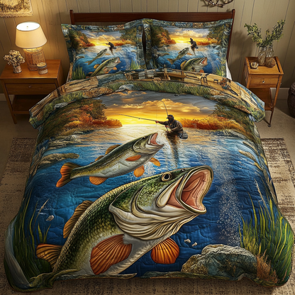Big Catch 3-Piece Quilted Bedding Set NCU0DK8161