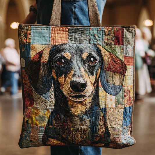 Big Eyed Dachshund Quilted Tote Bag NCU0HH196