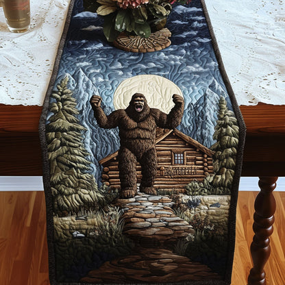 Bigfoot Cabin Night Quilted Table Runner NCU0NT4719