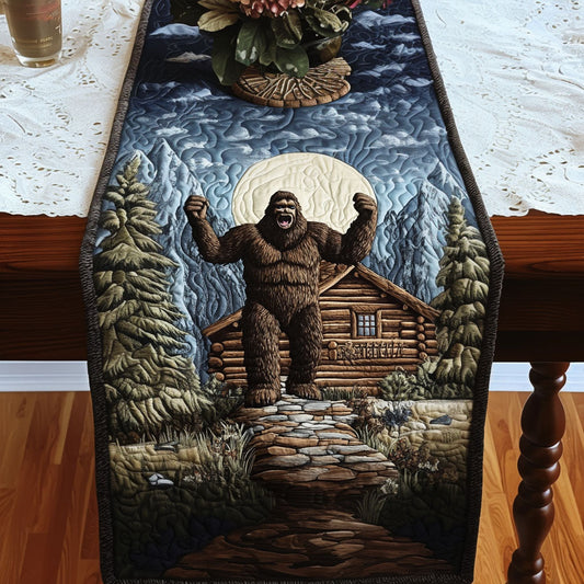 Bigfoot Cabin Night Quilted Table Runner NCU0NT4719