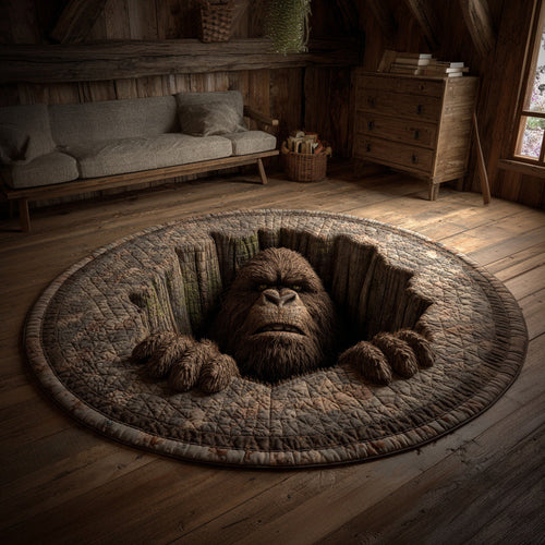 Bigfoot Cave Out Quilted Round Mat NCU0HH1499