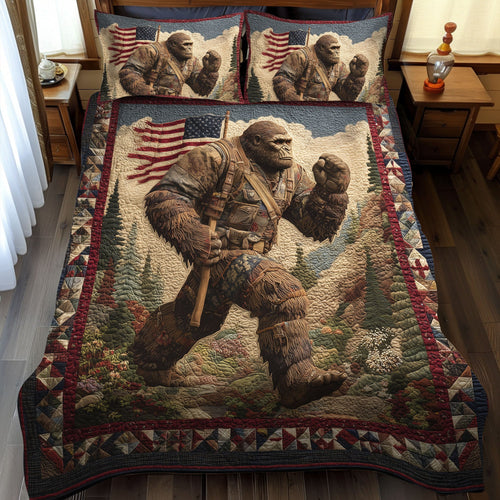 Bigfoot Freedom Walk 3-Piece Quilted Bedding Set NCU0PT7714