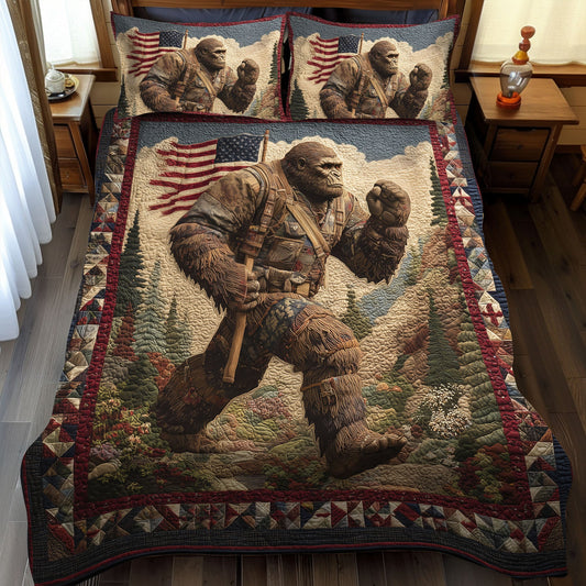 Bigfoot Freedom Walk 3-Piece Quilted Bedding Set NCU0PT7714