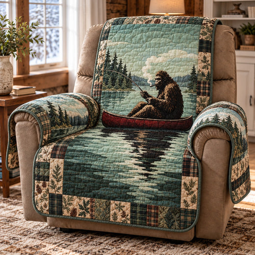 Bigfoot Lakeside Fishing Retreat Quilted Sofa Cover NCU0PT12255