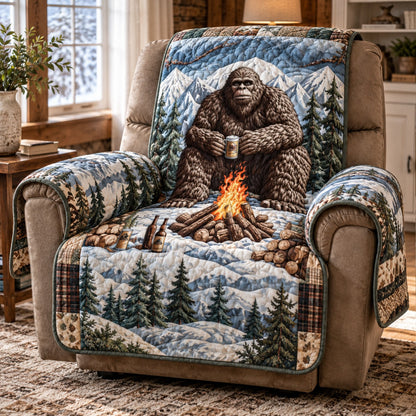 Bigfoot Snowy Campfire Brew Quilted Sofa Cover NCU0PT12249