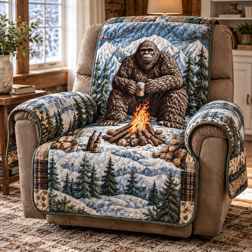 Bigfoot Snowy Campfire Brew Quilted Sofa Cover NCU0PT12249