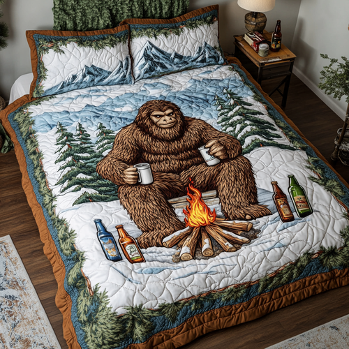 Bigfoot Tracks 3-Piece Quilted Bedding Set NCU0DK7967