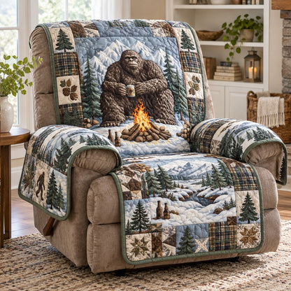 Bigfoot Winter Campfire Lodge Quilted Sofa Cover NCU0PT12254