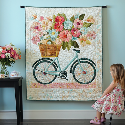 Bike Blooms Art Quilt Hanging NCU0TL1011