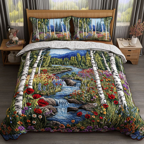 Birch Creek Meadow 3-Piece Quilted Bedding Set NCU0NT5187