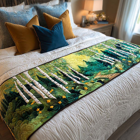 Birch Forest Path Quilted Bed Runner NCU0NT8593