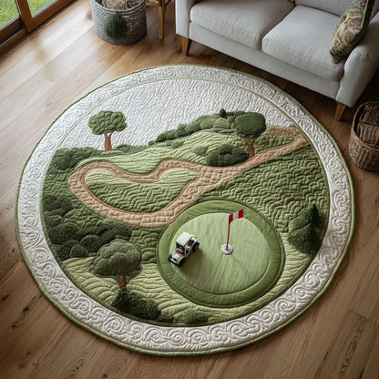 Birdie Golf Path Quilted Round Mat NCU0HH1820