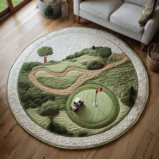 Birdie Golf Path Quilted Round Mat NCU0HH1820
