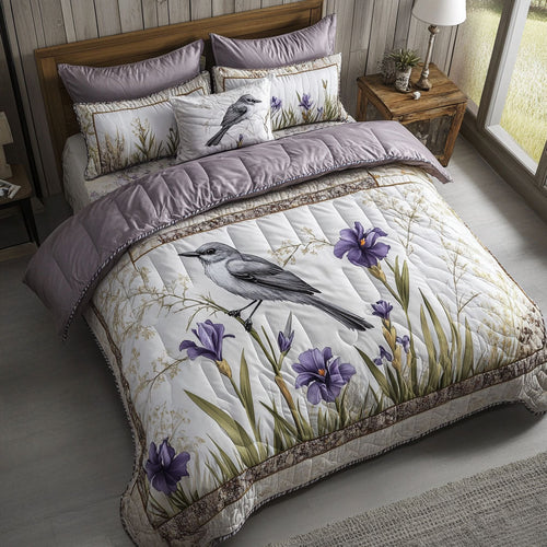 Birdsong Blooms 3-Piece Quilted Bedding Set NCU0PT6245