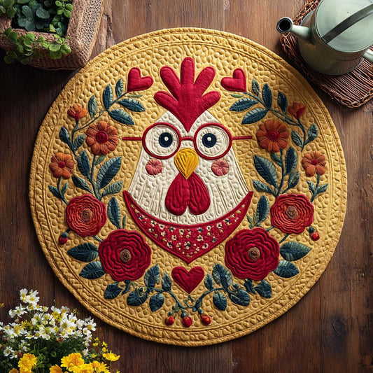Biscuit Hen Quilted Round Mat NCU0XD028