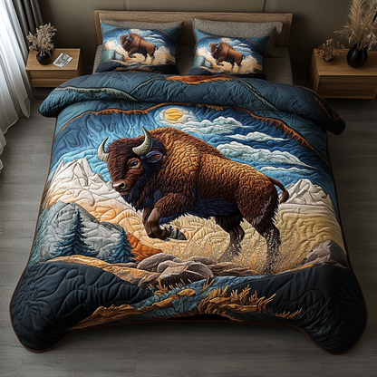 Bison Dream 3-Piece Quilted Bedding Set NCU0VH4586