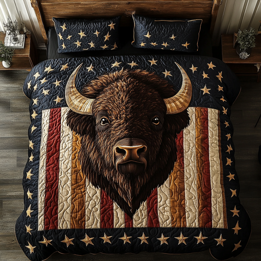 Bison Honor 3-Piece Quilted Bedding Set NCU0DK8814