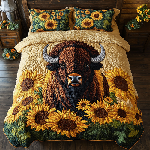 Bison Legacy 3-Piece Quilted Bedding Set NCU0DK6933
