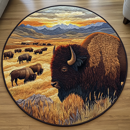 Bison Majesty Quilted Round Mat NCU0VH4507