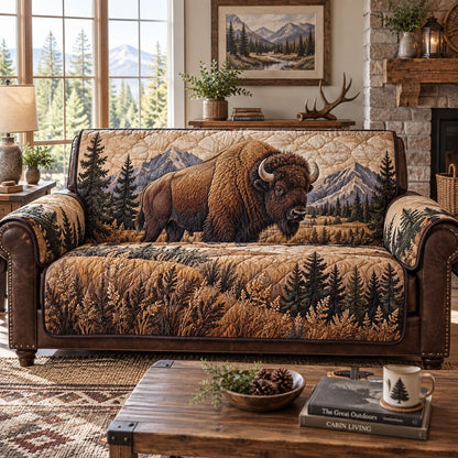 Bison Prairie Lodge Quilted Sofa Cover NCU0DV10101